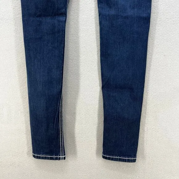 Miss Me Women’s Jeans Size 26x31 (2) Blue Signature Super Skinny Preppy Blingy