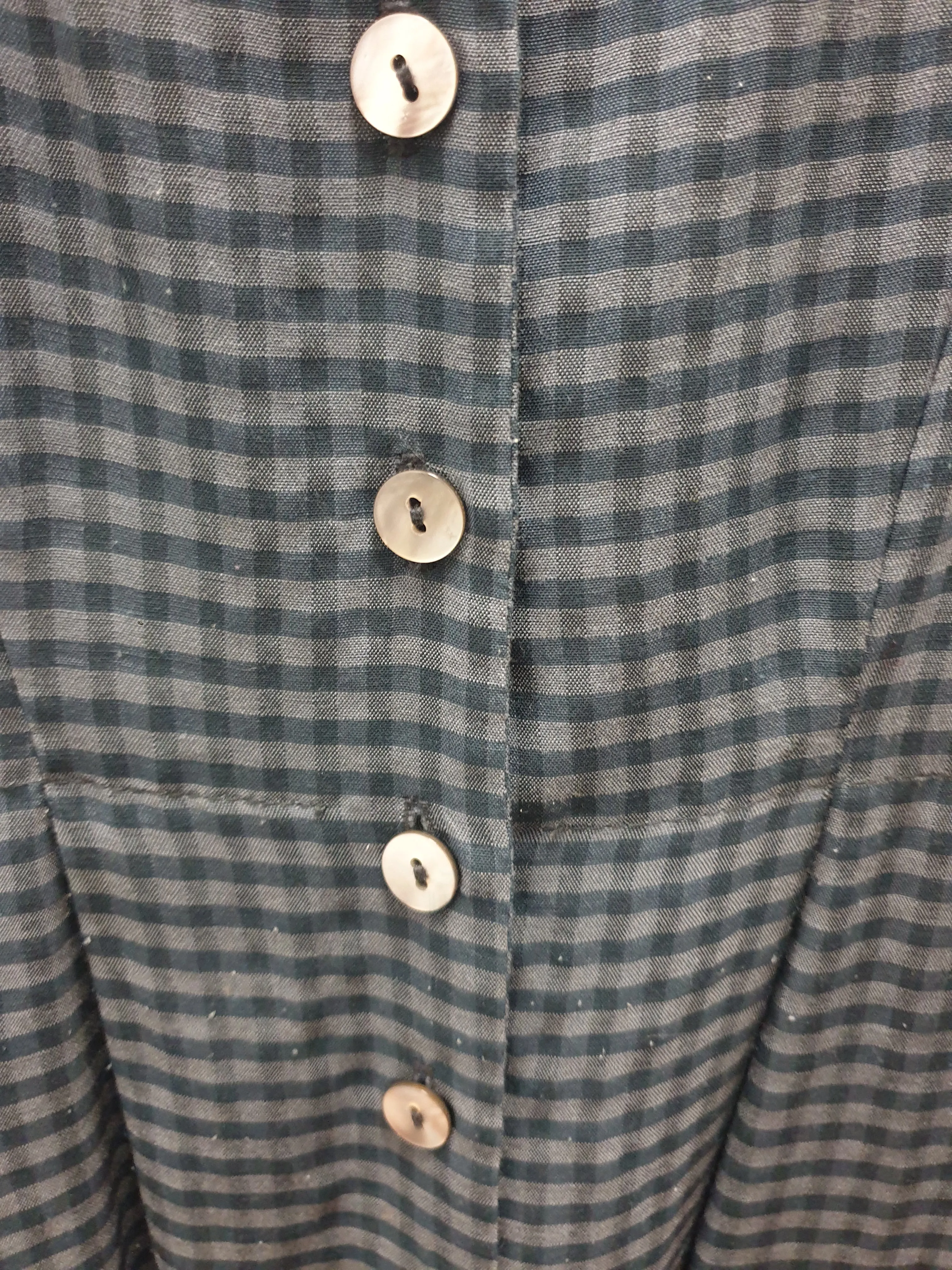 Miss Selfridge grey and navy gingham maxi dress size GB 12