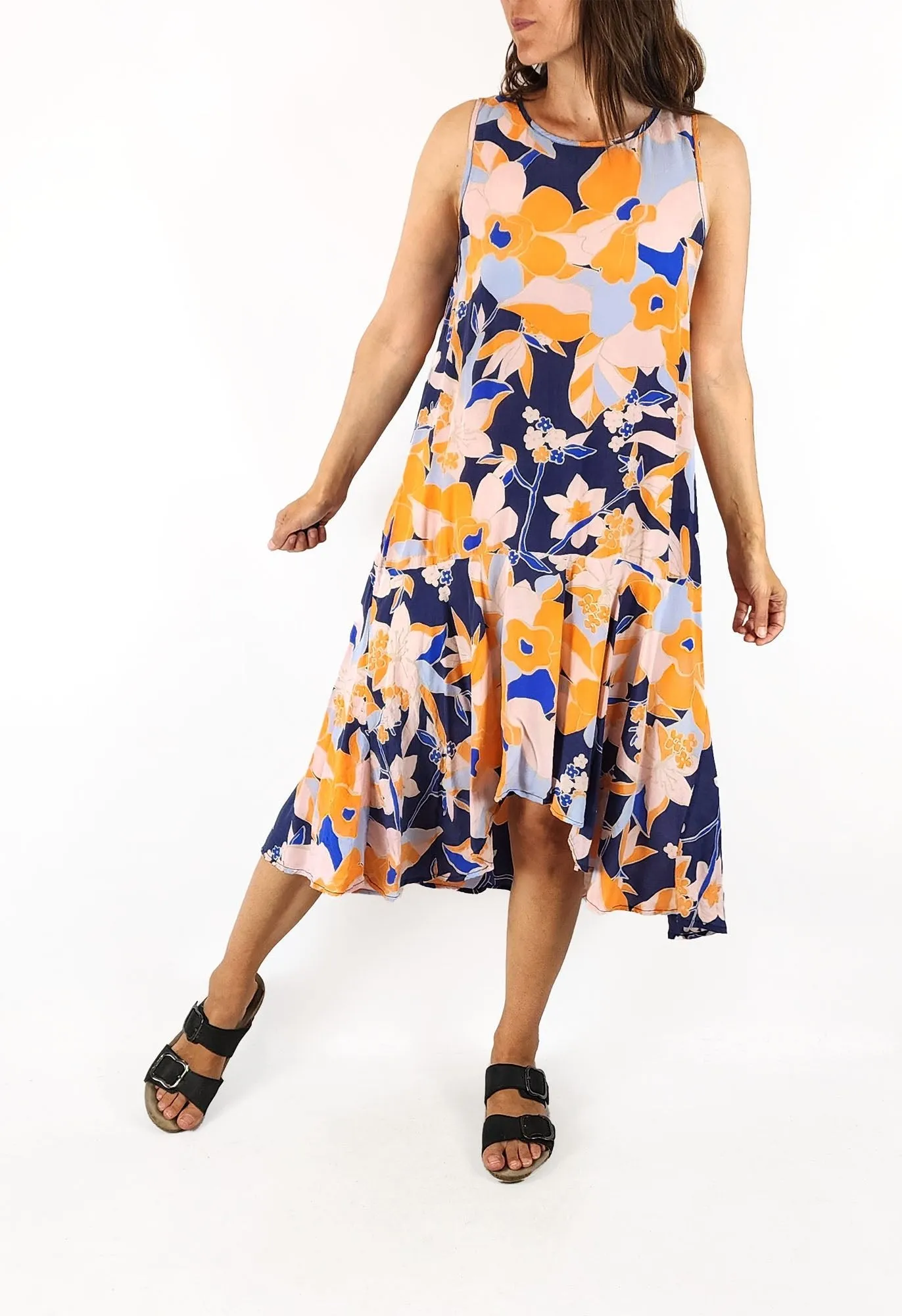 Mister Zimi floral silk dress size 8
