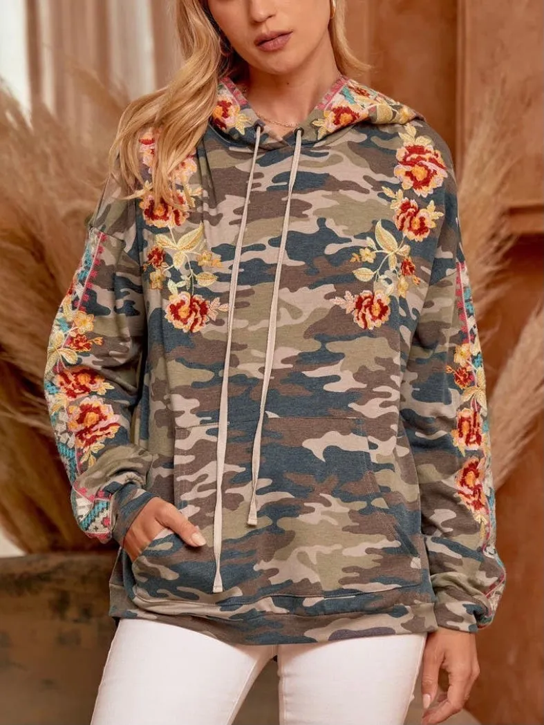 Mixed Media Hoodie: Camo Mix