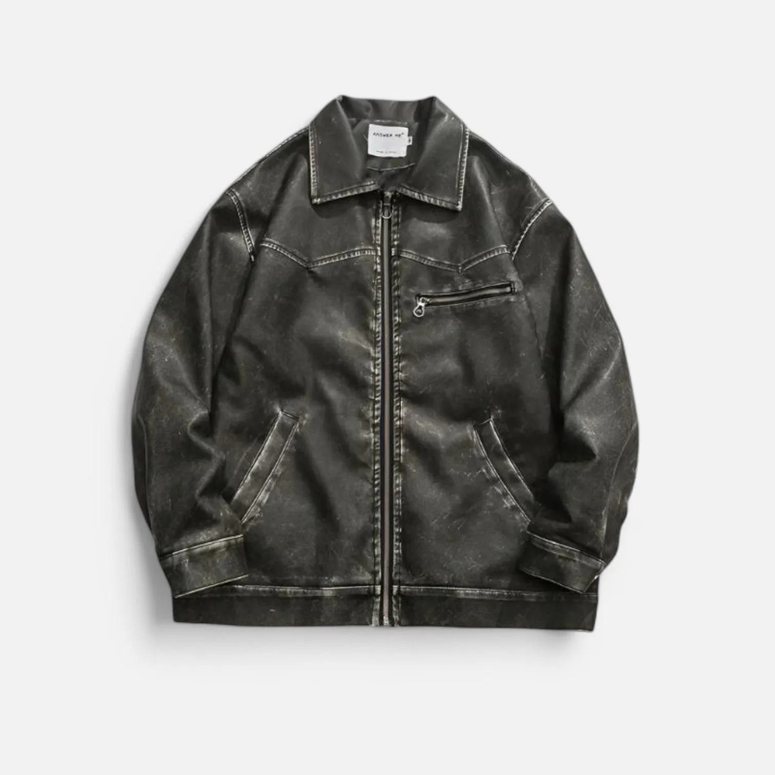 Monacogents | Vintage Washed Leather Motorcycle Jacket