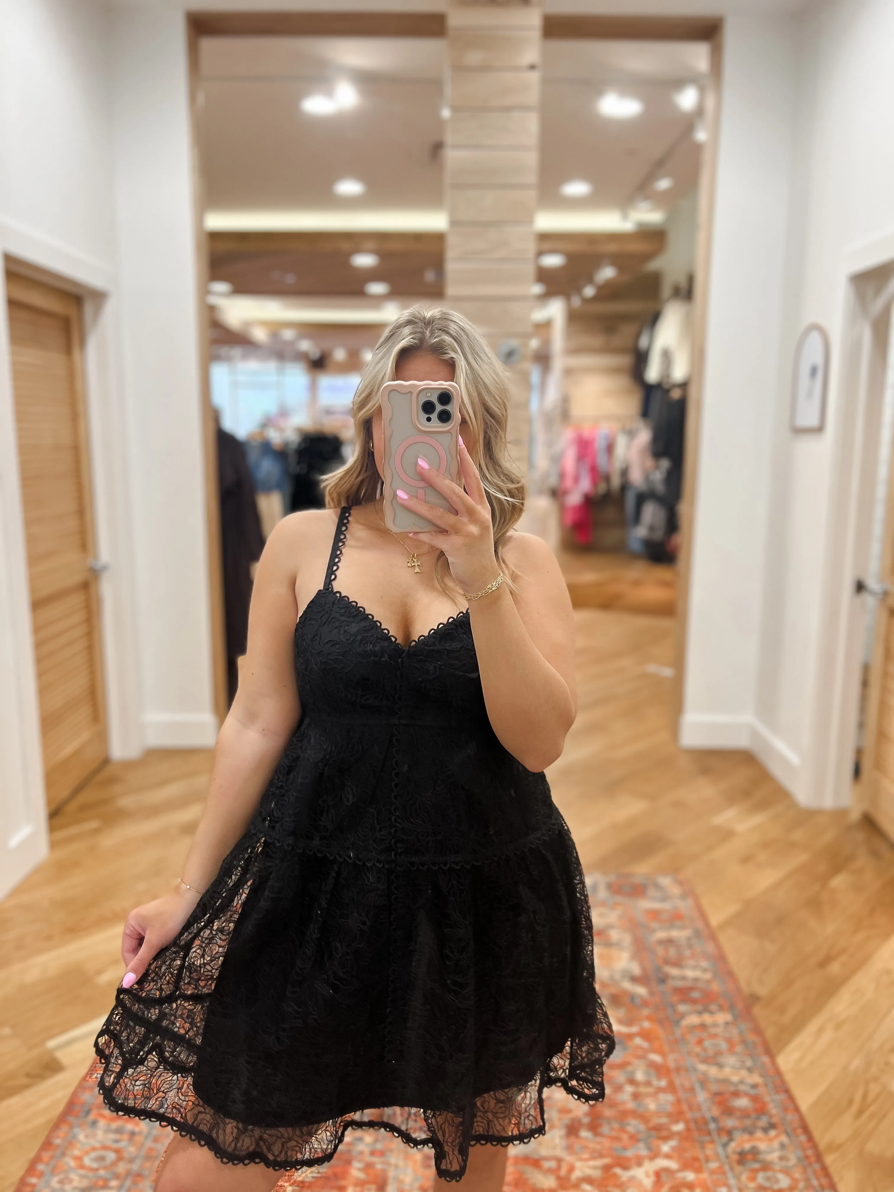 Monroe Black Lace Mini Dress