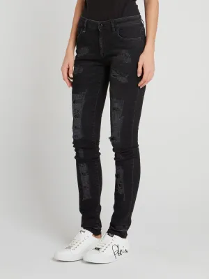 Morgan Black Distressed Skinny Jeans