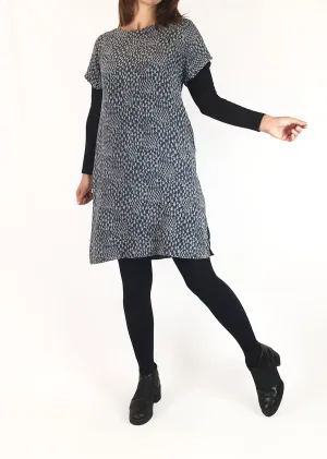 Nancybird blue print 100% silk dress size S