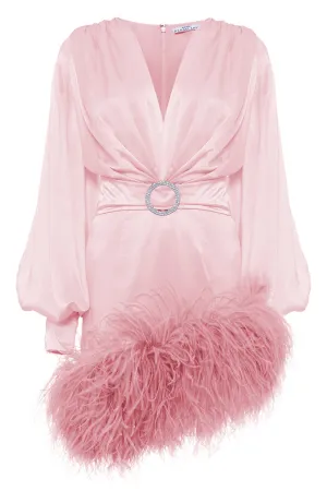 Natural silk mini dress