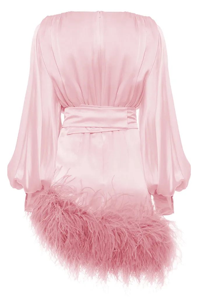 Natural silk mini dress