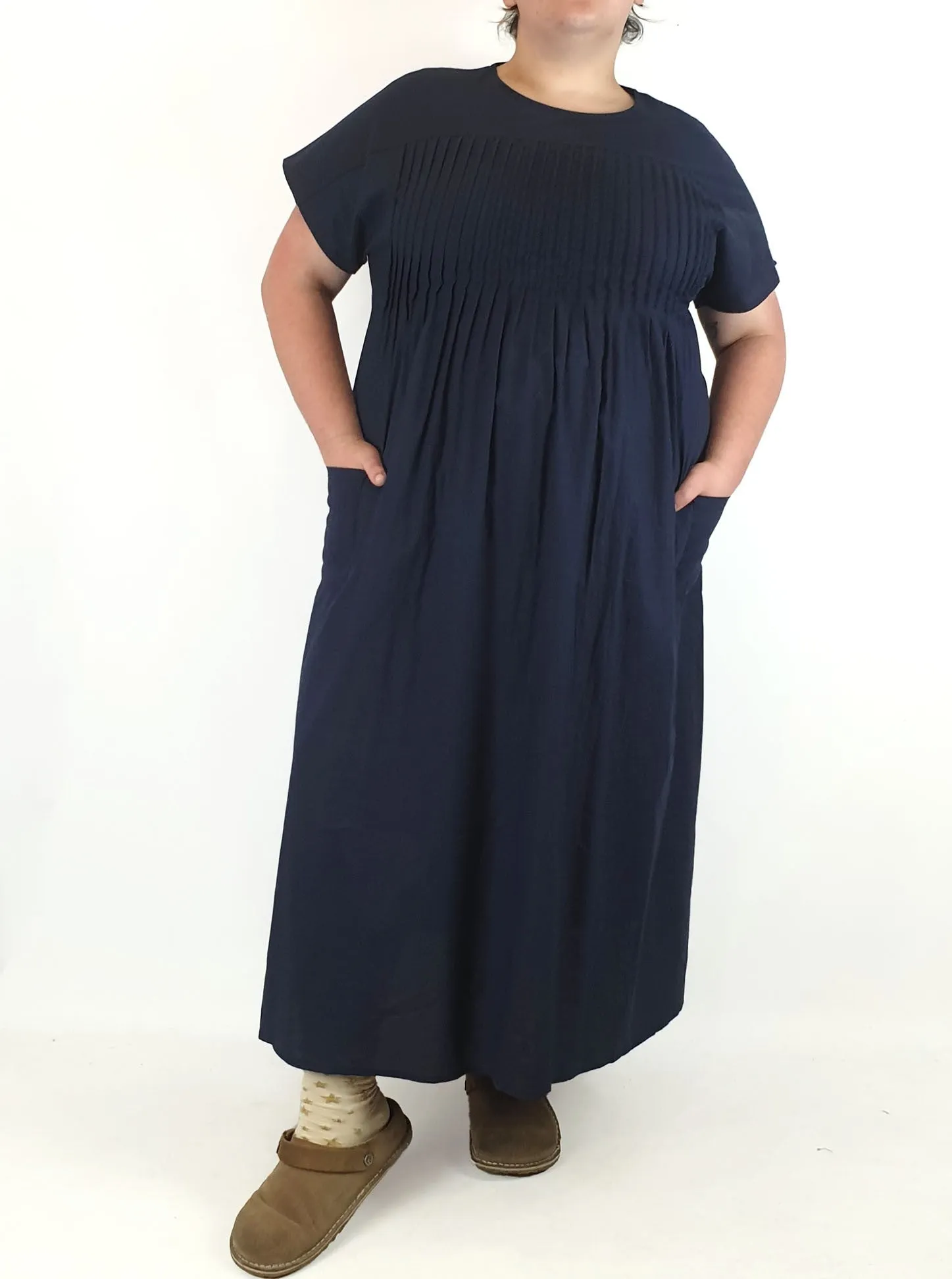 Navy cotton dress size 3XL, best fits 20-22