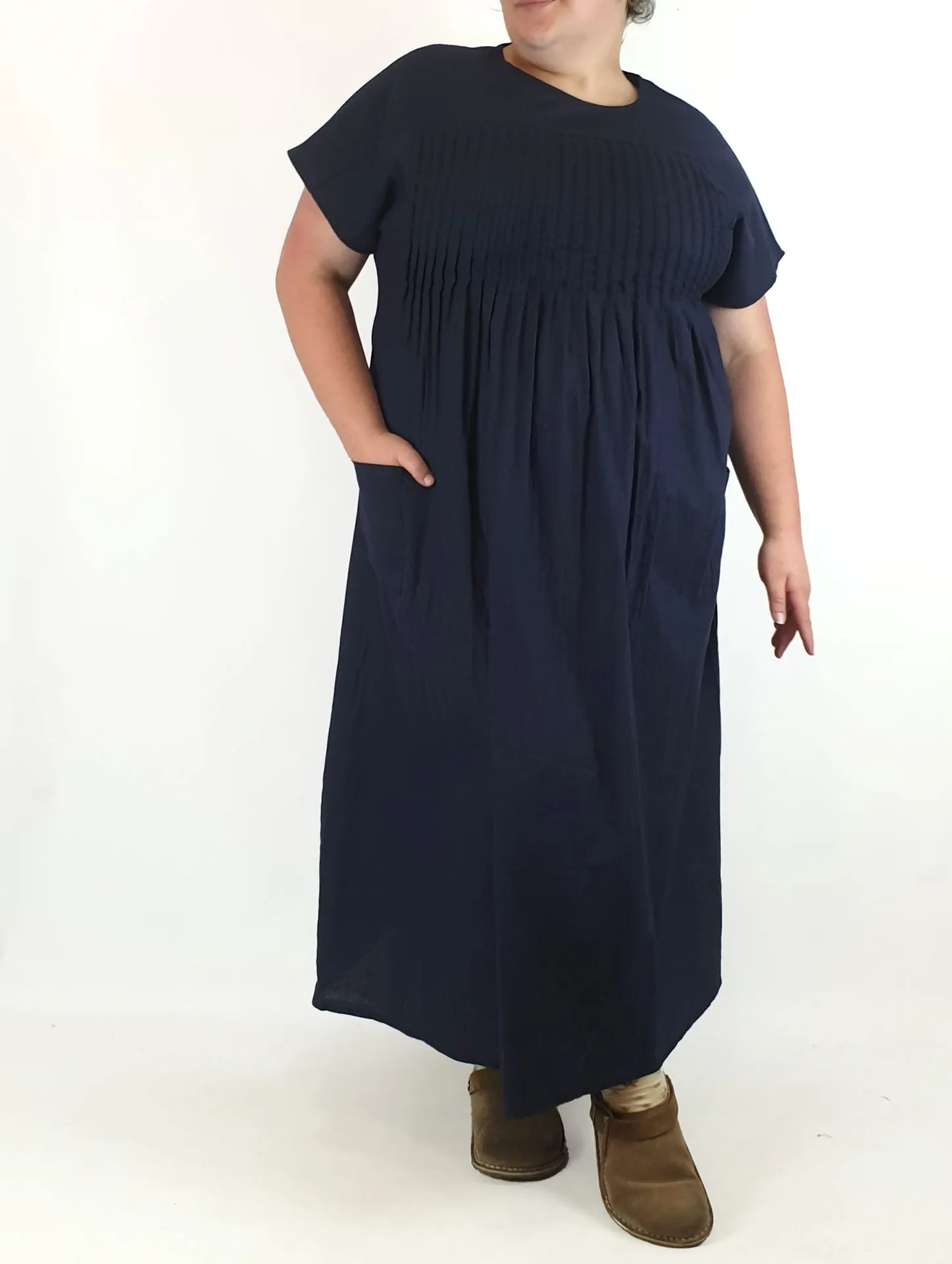 Navy cotton dress size 3XL, best fits 20-22