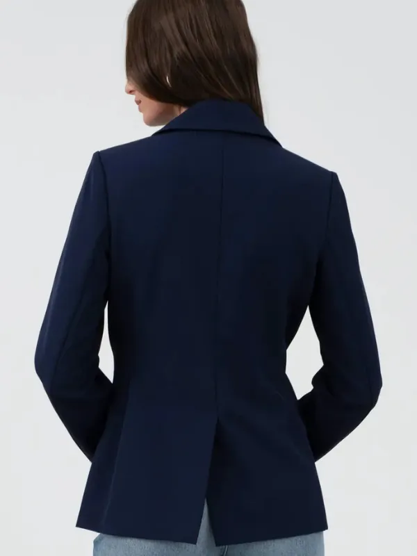 Navy Gold Button Blazer