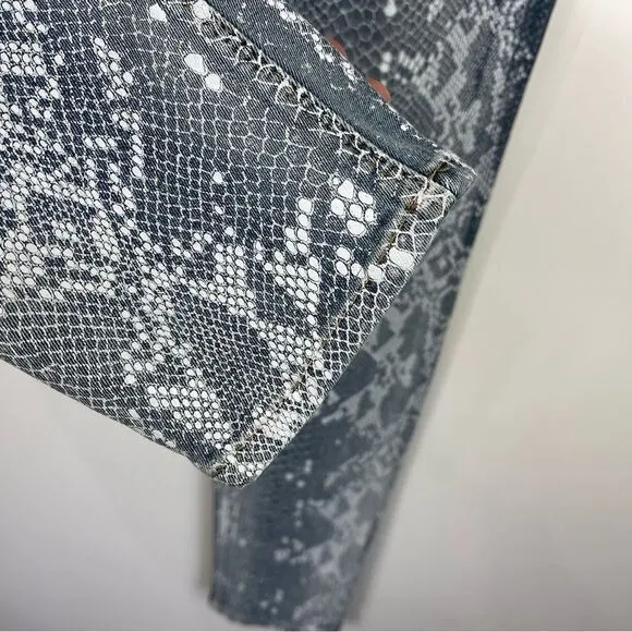 NEW Hudson Nico Mid Rise Super Skinny Jeans Blue Snake Print Women's Size 27