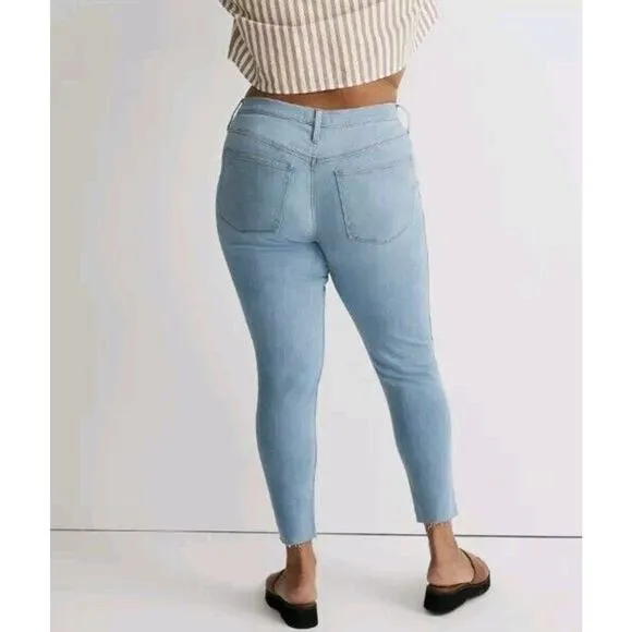 NEW Madewell 10&quot; High Rise Skinny Crop Jeans Sz 32 Blue Charlemont Wash Stretch