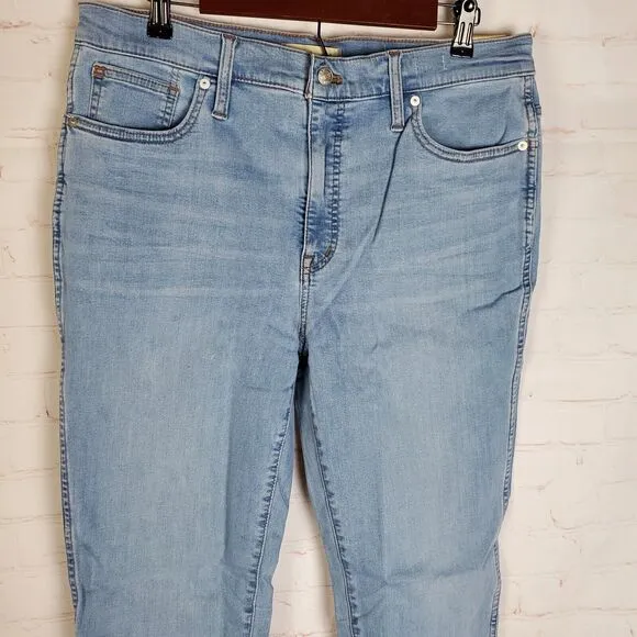 NEW Madewell 10&quot; High Rise Skinny Crop Jeans Sz 32 Blue Charlemont Wash Stretch