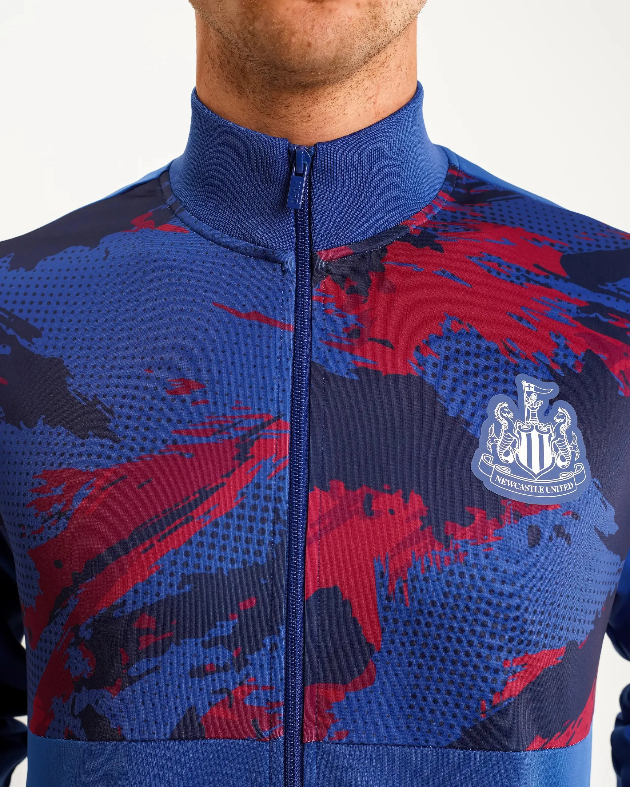 Newcastle United Men's Navy Camo Poly Track Top