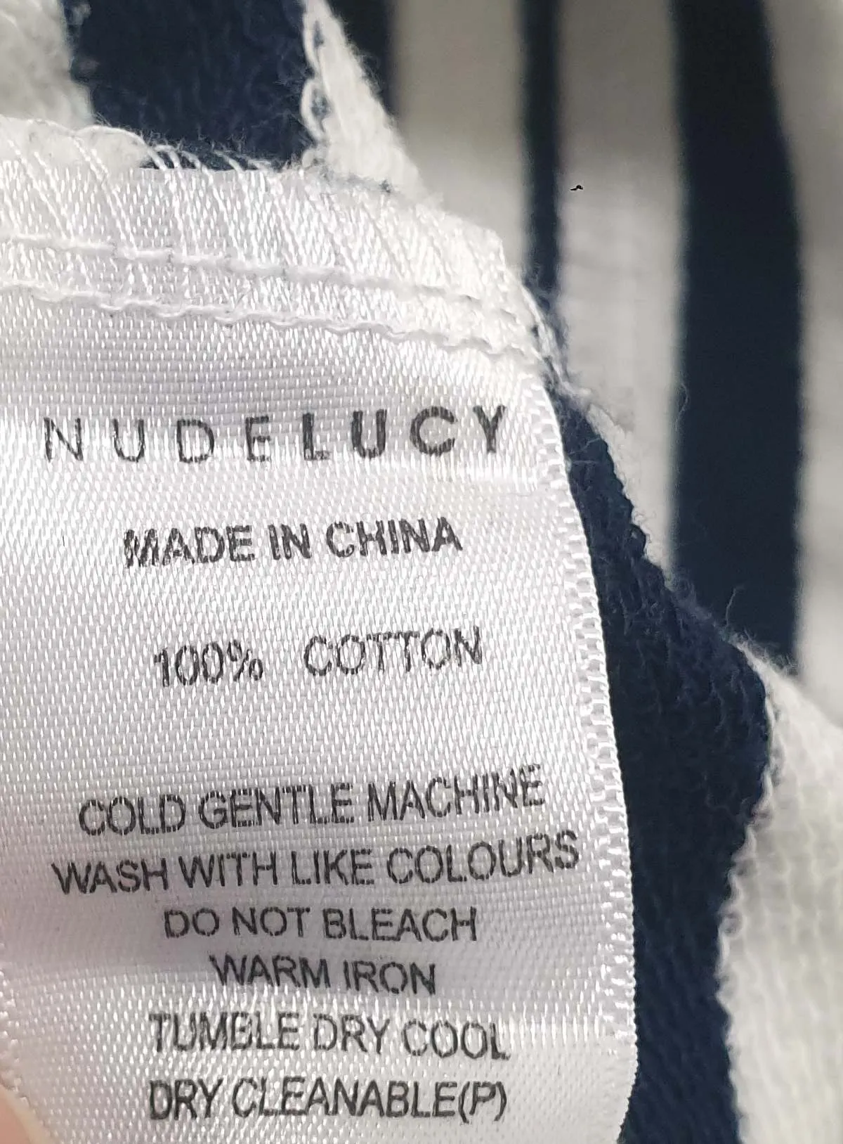 Nude Lucy navy and white striped long sleeve dress size M (small fit, best fits size 10)