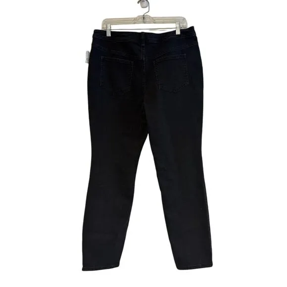 NWT Free People We The Free Evie Mid Rise Slim Straight Jeans Black Size 32