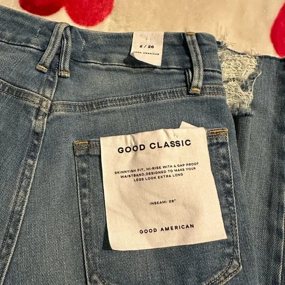 NWT GOOD AMERICAN GOOD CLASSIC SLIM STRAIGHT JEANS IN INDIGO334