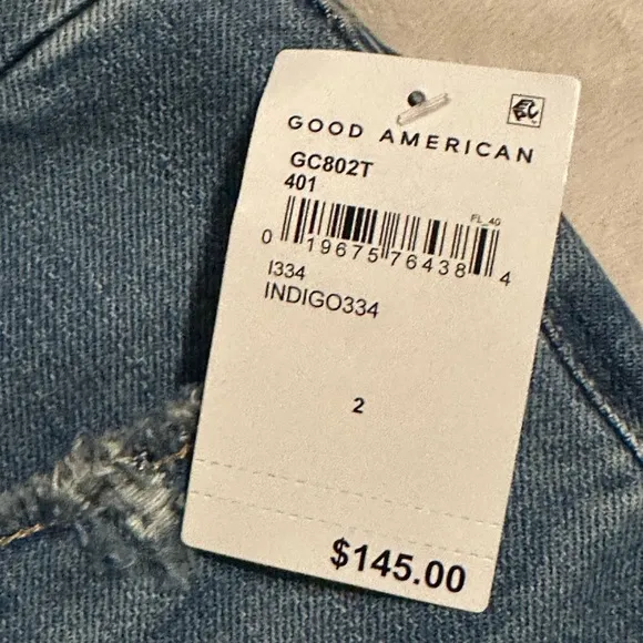 NWT GOOD AMERICAN GOOD CLASSIC SLIM STRAIGHT JEANS IN INDIGO334