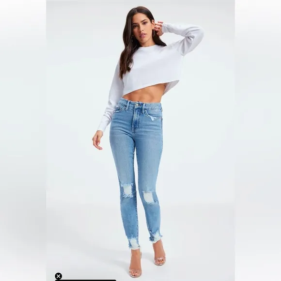 NWT GOOD AMERICAN GOOD CLASSIC SLIM STRAIGHT JEANS IN INDIGO334
