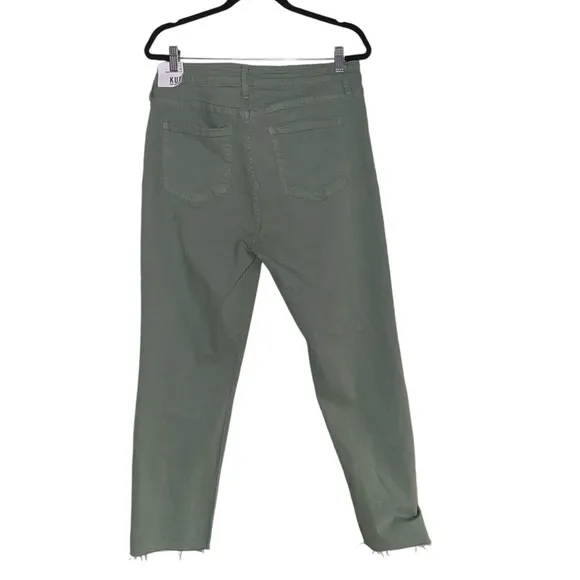 NWT KUT from the Kloth Reese Fab Ab Raw Hem High Waist  Jeans  Sea Green