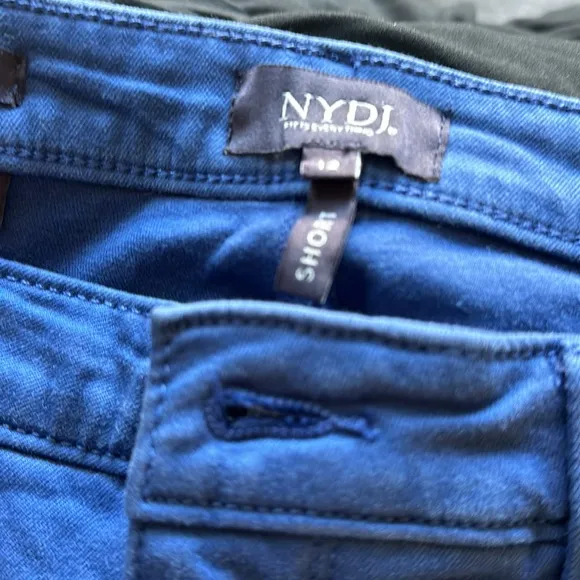 NWT NYDJ Sheri Rivet Side Slit Slim Ankle Jeans In Royal Blue