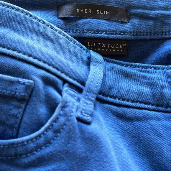NWT NYDJ Sheri Rivet Side Slit Slim Ankle Jeans In Royal Blue