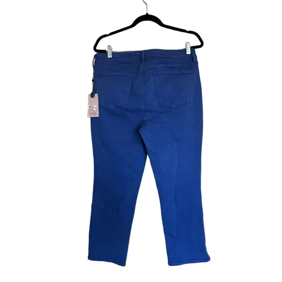NWT NYDJ Sheri Rivet Side Slit Slim Ankle Jeans In Royal Blue