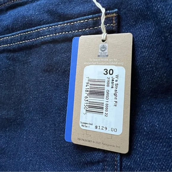 NWT Patagonia jeans straight fit slim high rise