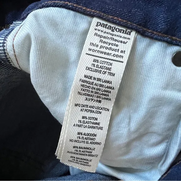 NWT Patagonia jeans straight fit slim high rise