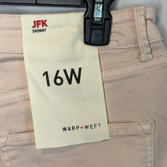 NWT Warp &amp; Weft Blush‎ Pink JFK Skinny Jean in Size 16