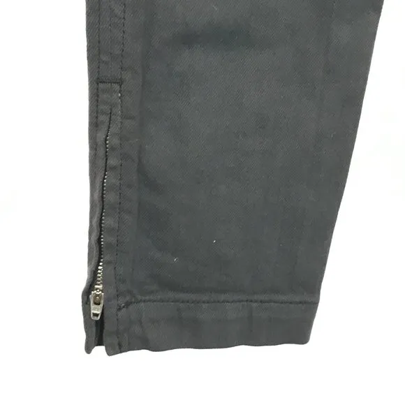 NWT Womens Size 29 29x30 1/2 Carmar Dark Gray Zip Hem Slim Leg Denim Jeans