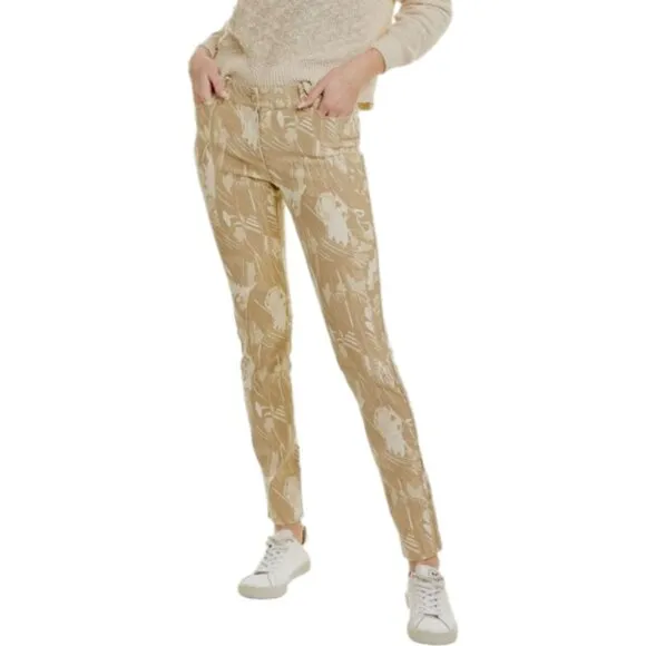 NWT Womens Size 8 8x31 1/2 J. McLaughlin Tan Lexi Denim Slim Fit Jeans NEW