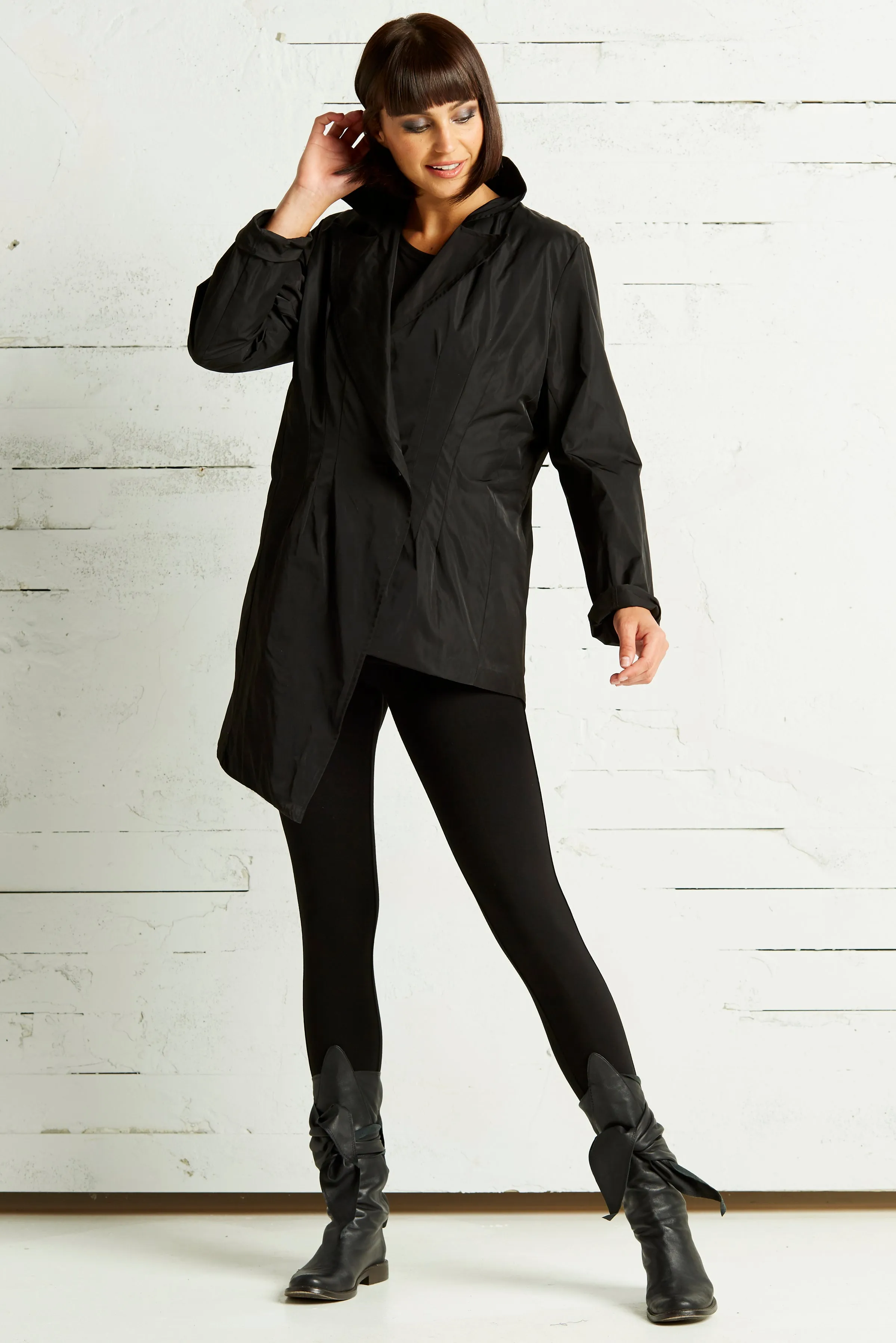 Nylon Asymmetrical Blazer