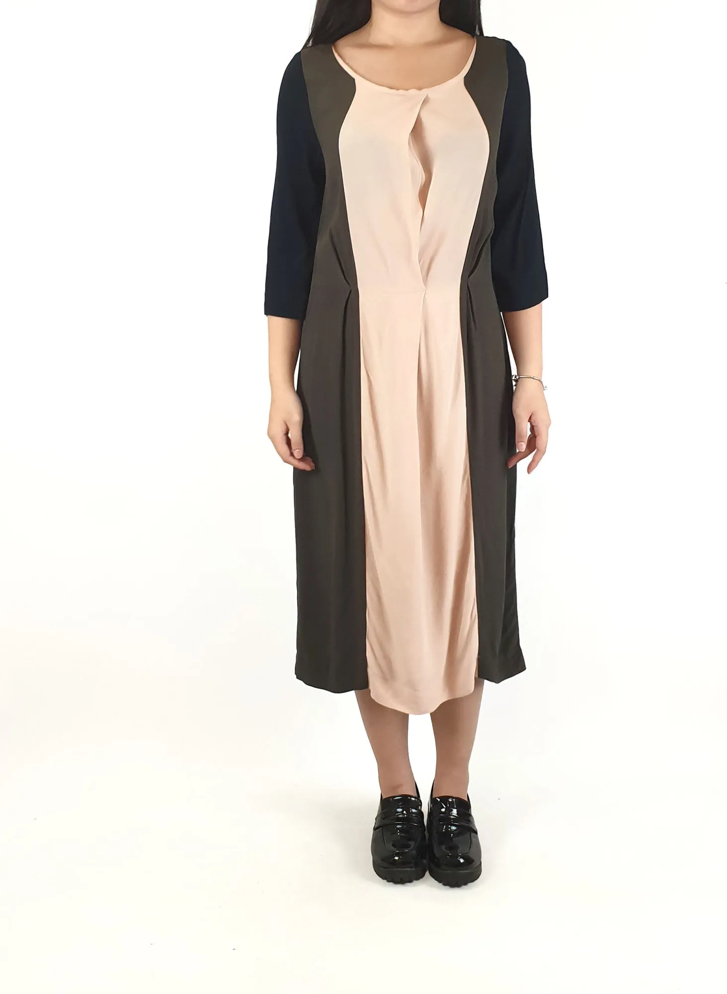 Obus black, grey and pink virtical panel dress size 0, best fits 6