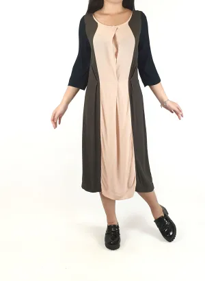 Obus black, grey and pink virtical panel dress size 0, best fits 6