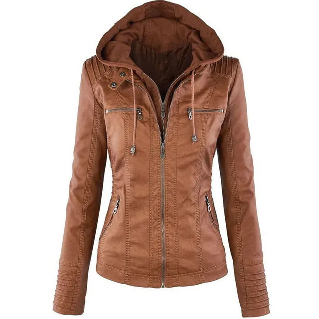 OHRYIYIE Plue Size 7XL Leather Jacket Women 2018 Autumn Winter Outerwear Coat Lady PU Leather Clothing Female Motorcycle Jackets