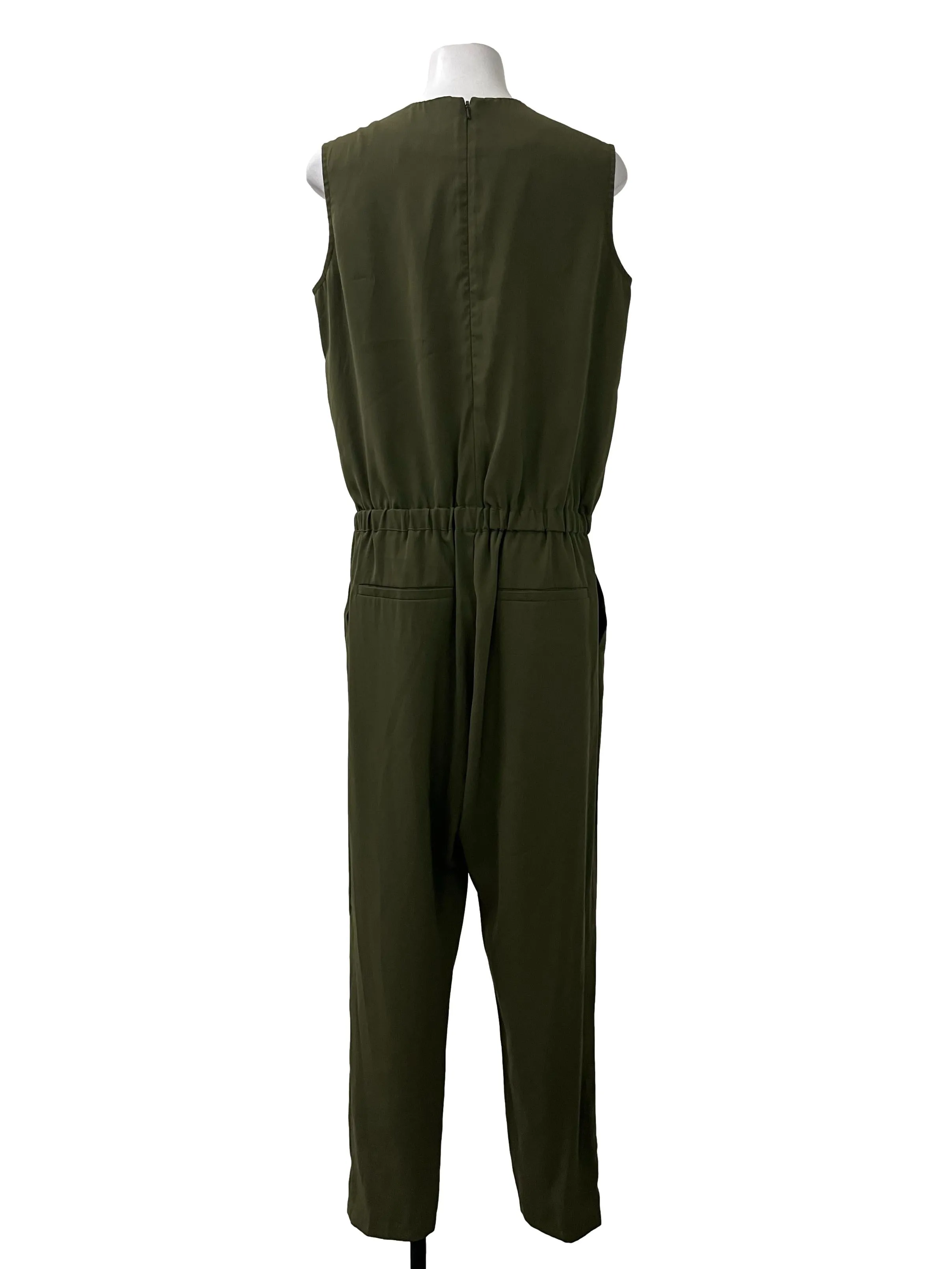 Olive Green Sleeveless Jumpsuit