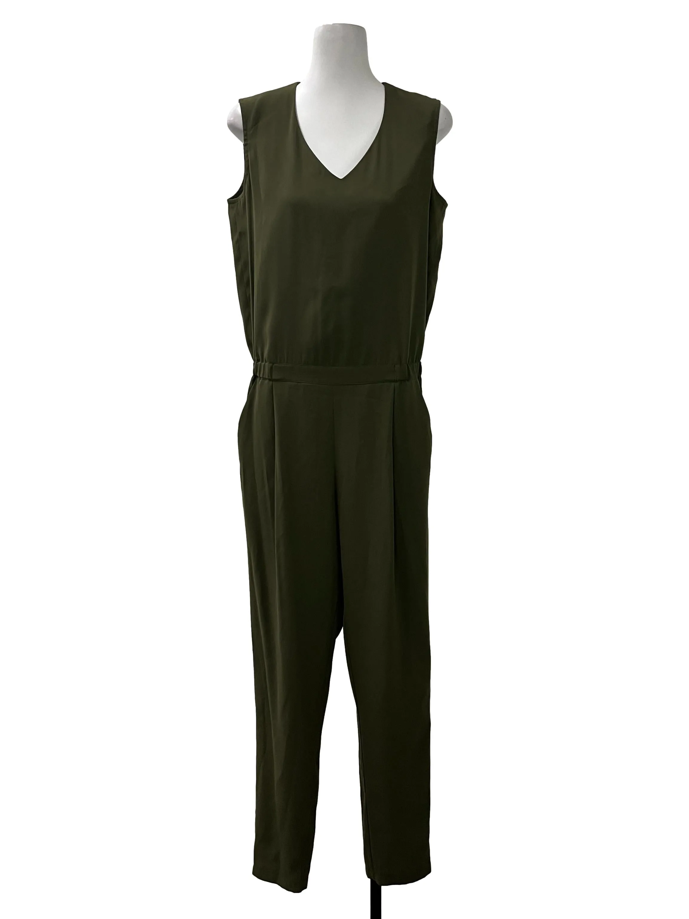 Olive Green Sleeveless Jumpsuit