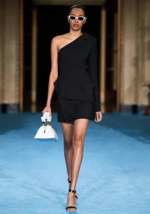 One Sleeve Tuxedo Mini Dress