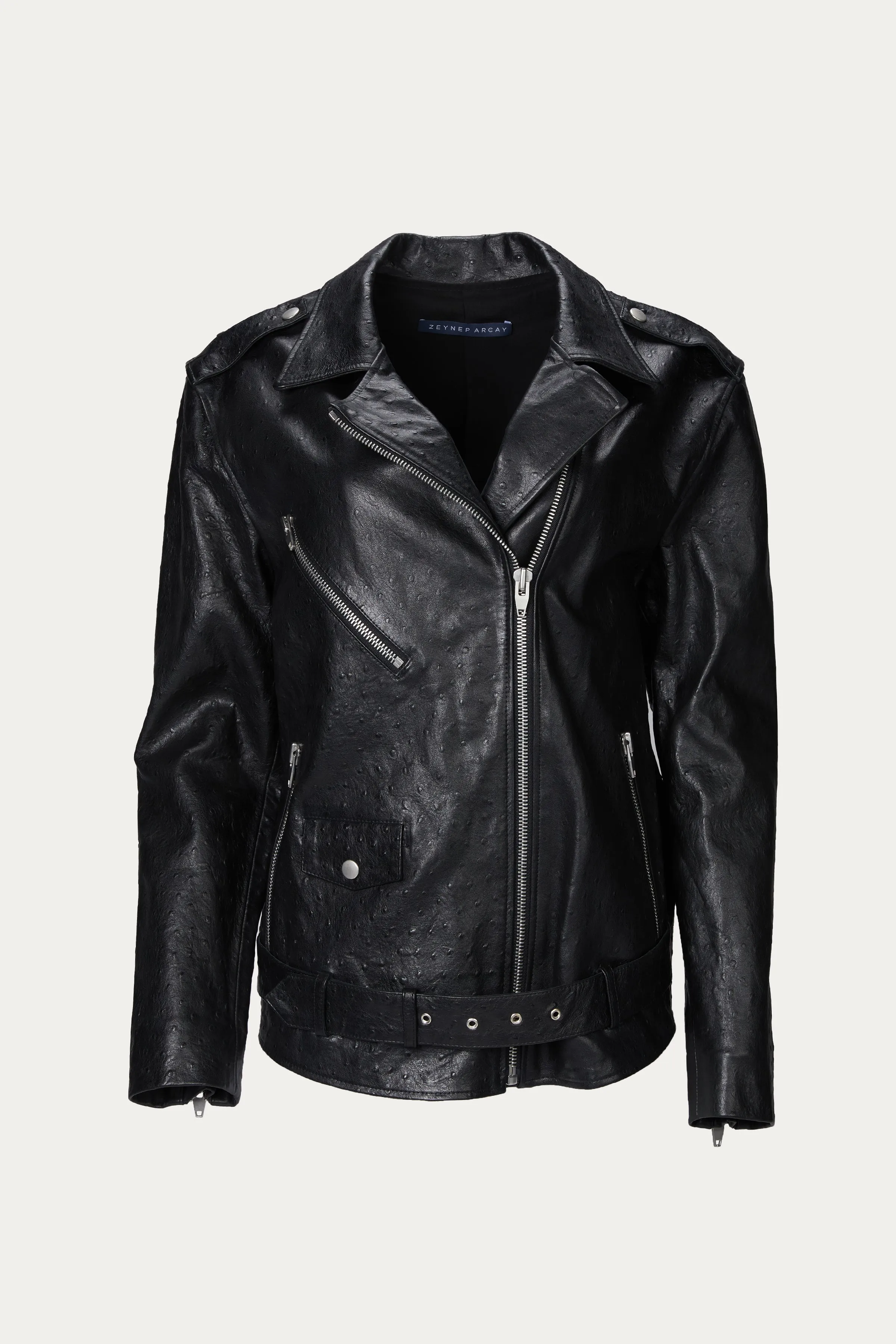 OVERSIZED LEATHER BIKER JACKET