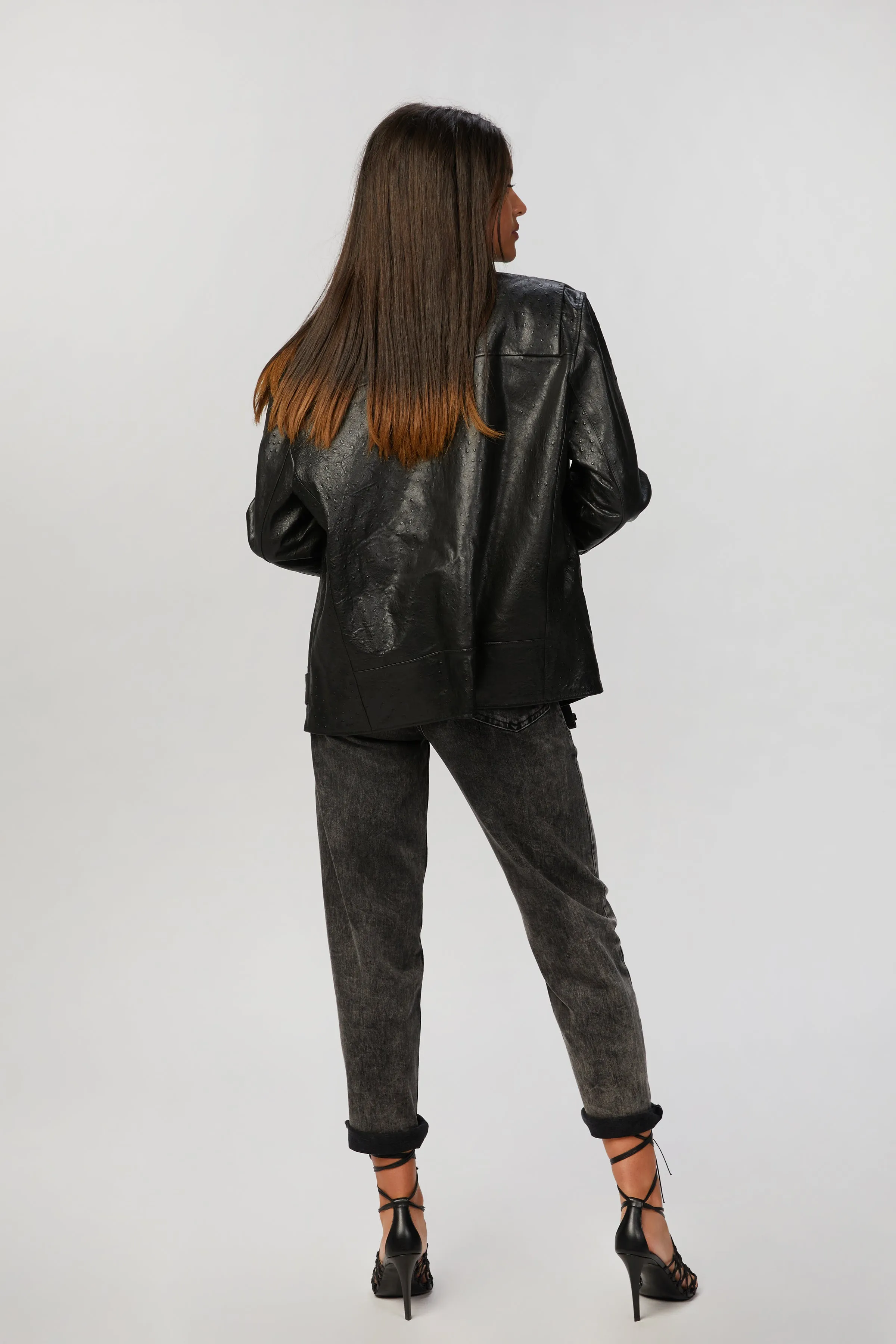 OVERSIZED LEATHER BIKER JACKET