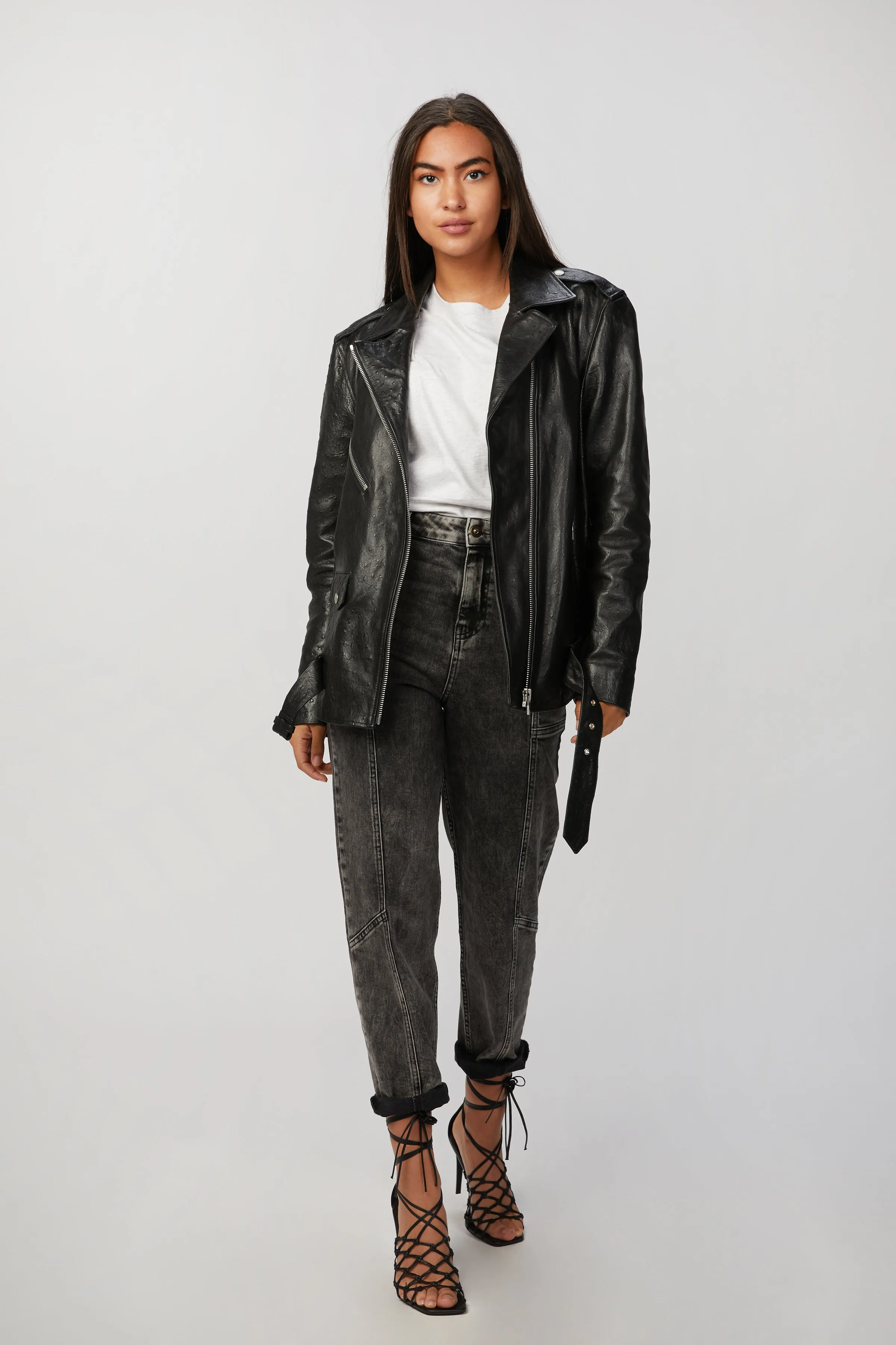OVERSIZED LEATHER BIKER JACKET