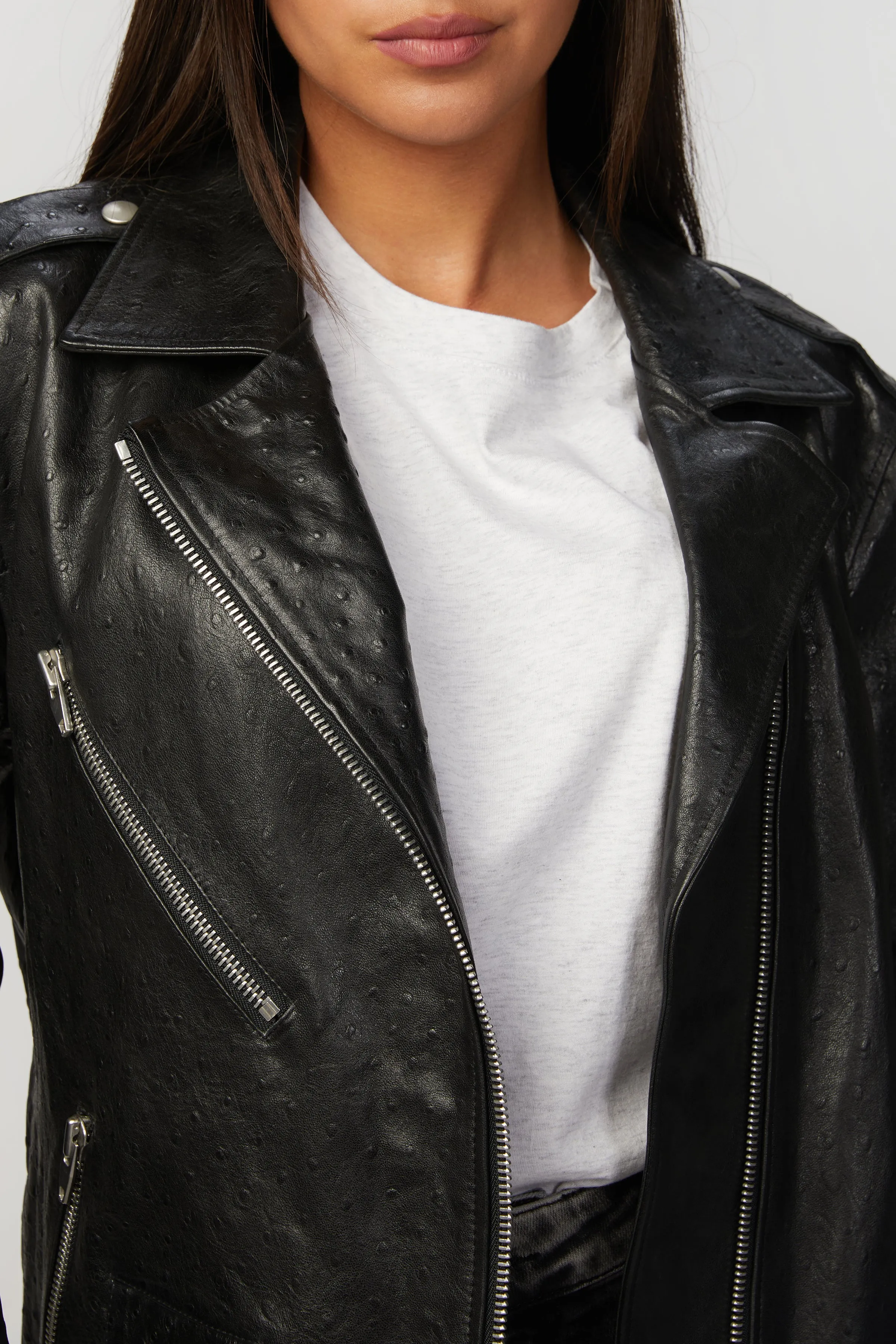 OVERSIZED LEATHER BIKER JACKET