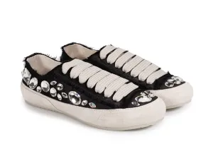Pariz Jeweled Satin Sneaker Black