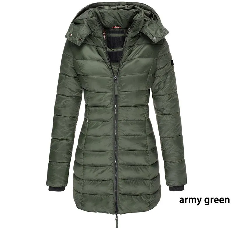 Parkas Winter Coats for Women Plus Size Warm Jackets Black Hooded Slim Long Down Coat Ladies Casual Winter Outerwear