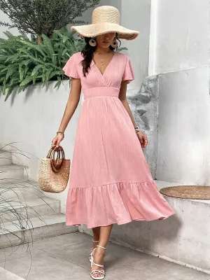 Peach A-Line Maxi Dress