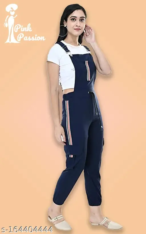 Pink Passion Stylish Graceful Classy Elegant Fancy Women Trending Stylish Latest Fashionable Full Length Striped Fabulous Navy Jumpsuits S28 M30 L32  XL34