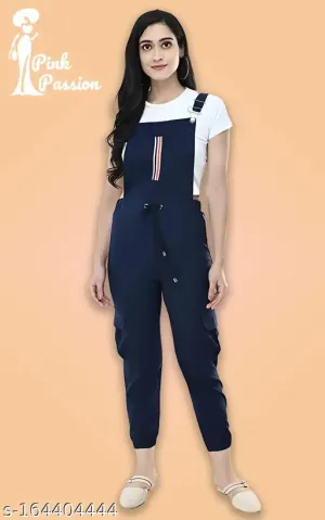 Pink Passion Stylish Graceful Classy Elegant Fancy Women Trending Stylish Latest Fashionable Full Length Striped Fabulous Navy Jumpsuits S28 M30 L32  XL34