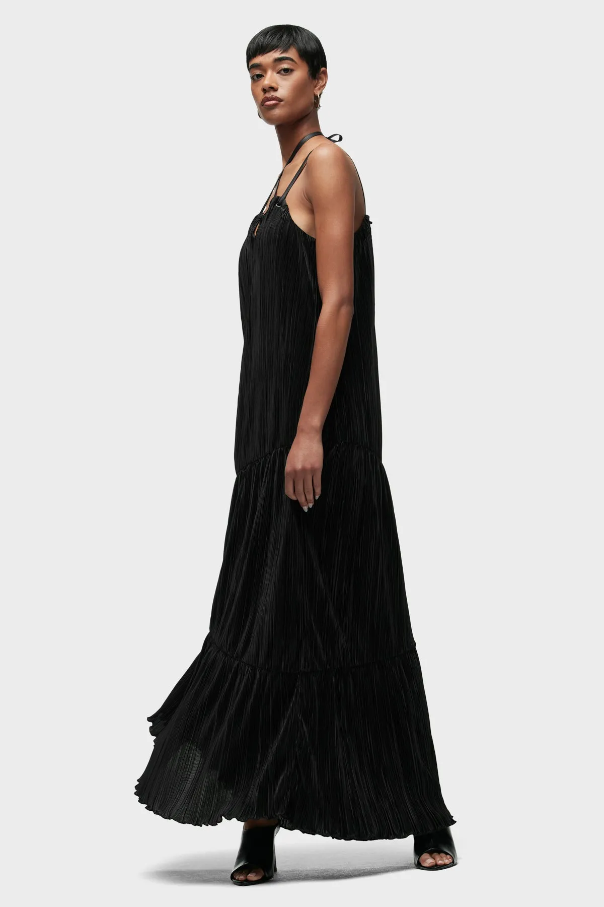 Plisse Tiered Dress