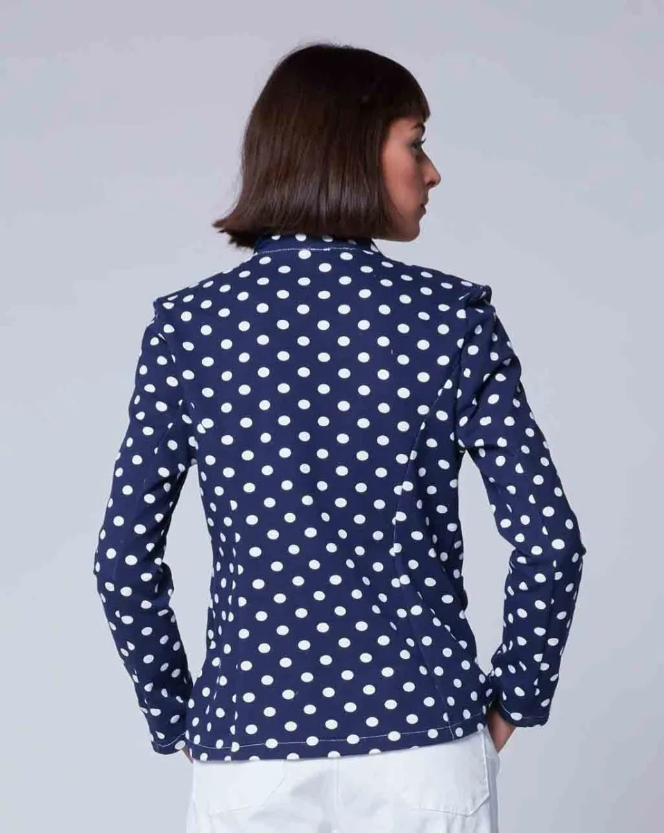 Polka Dot Single-Button Blazer