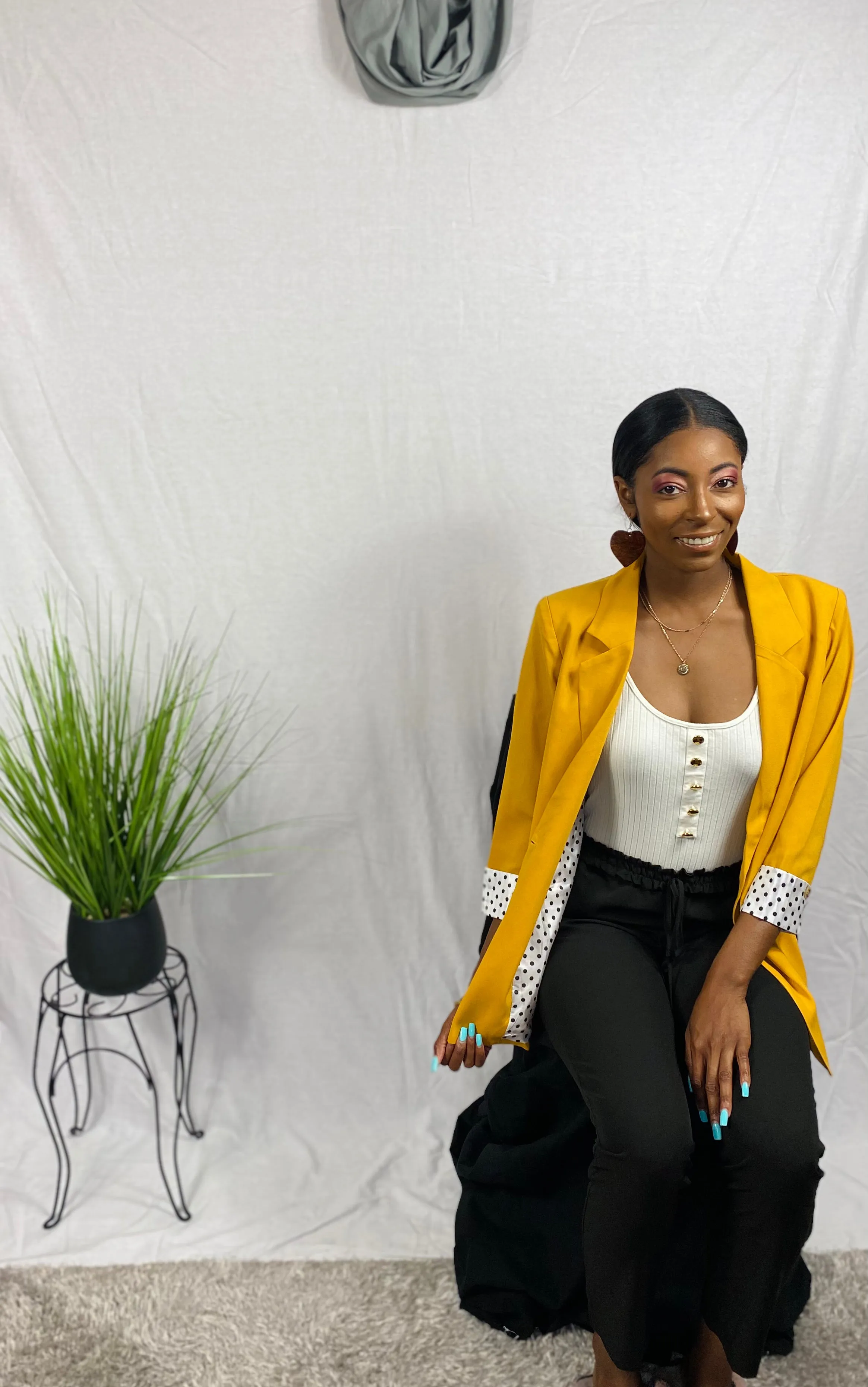Polkadot Cuffed Blazer